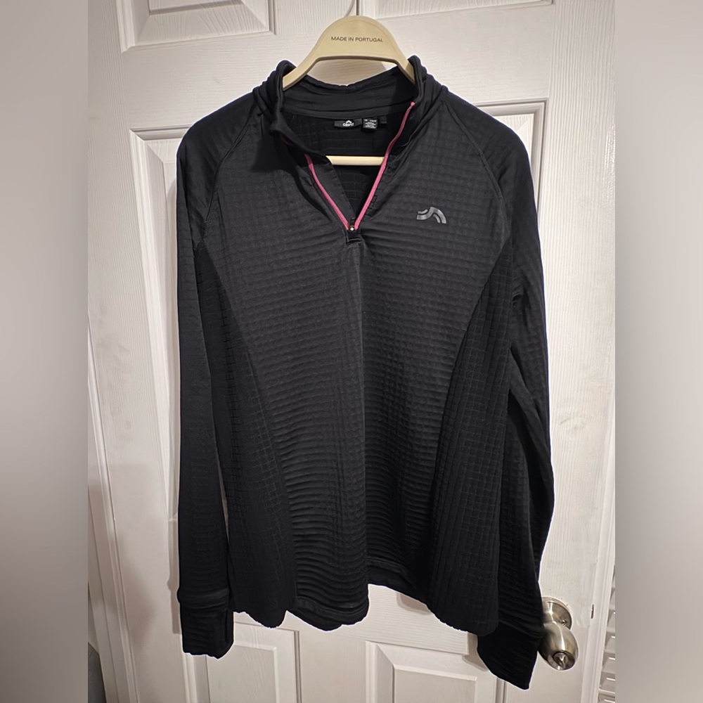 Women's Black and Pink Quarter-Zip Sweatshirt Pullover Size L Crivit - Picture 2 of 5